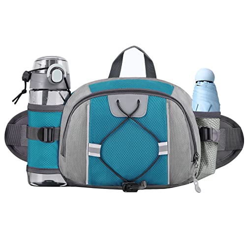 Fioretto Hiking Waist Pack With Water Bottle Holder Fanny Pack Sports Bag For Women And Men Fishing Running & Dog Walking (Turquoise) #TOP15