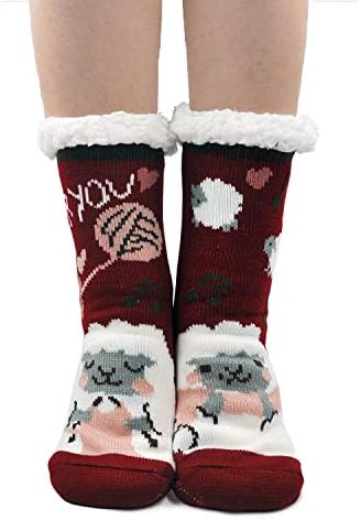 Calze Pantofola Donna Antiscivolo Invernali - Termiche, Con Motivo Animale, Taglia Unica 35-41, Per Natale - Foto 7