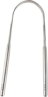 KALLORY Raspador De Língua Oral 2 Pçs Rodo De Mão Limpador De Língua Raspador De Língua Raspador De Língua Manual De Aço Inoxidável Placa De Língua Raspador Oral Raspador De Língua