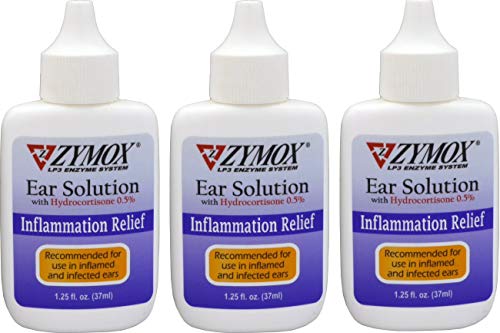 Zymox Enzymatic Ear Solution with 0.5-Percent Hydrocortisone, for Dog & Cat, PACK OF 3