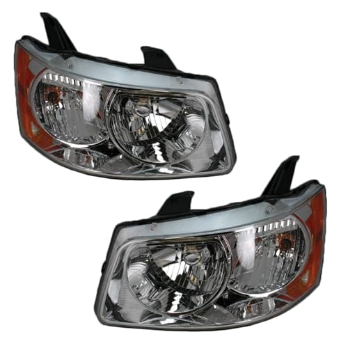 Image of TRQ 2 Piece Headlight Assembly Set Driver & Passenger Side Compatible with 2006-2009 Pontiac Torrent GM2502284 GM2503284