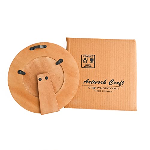 Artwork Craft Handmade Picture Frame Moorish Damask Moroccan Arts Bone Round Boho Photo Frames For Wall Decor And Table-Top (4X4 Inches Blue, White) #TOP3