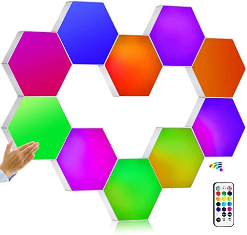 Splicing Quantum Lot de 10 lampes LED hexagonales avec télécommande Cover
