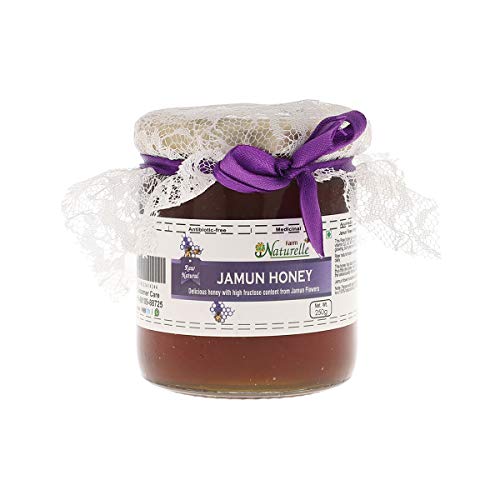 Farm Naturelle-100% Pure Raw Natural Unprocessed Jamun Flower Honey-250 GMS with Powder Pack
