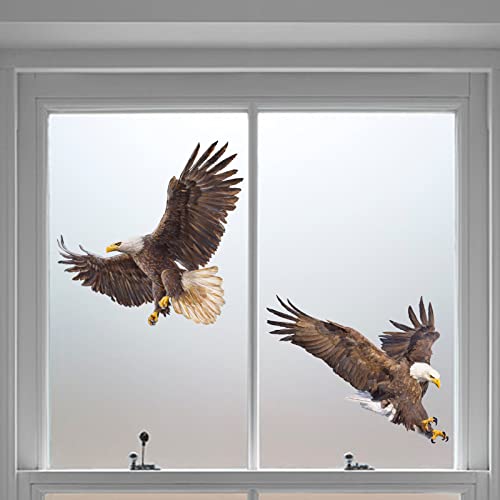 PLIGREAT 3 Pcs Flying Bald Eagles Birds Wall Stickers - Image 2