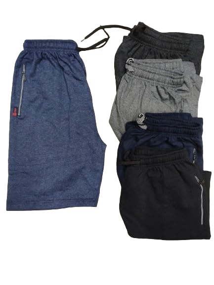 5 Pieces Zip Men's Shorts for Casual | 100% Cotton | Yoga & Gym | Sportswear | Running Shorts | Sleep wear | Night Wear | Jogging Shorts-image-19
