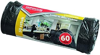 Waste Bin Liners OFFICE PRODUCTS, standard (HDPE), 60 l, 50 szt., czarne