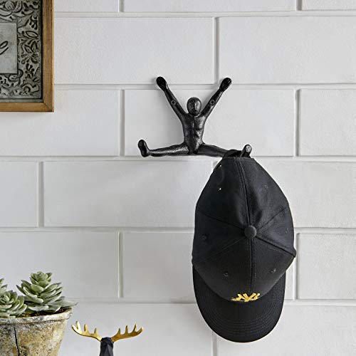 Danya B Black Cast Iron Athlete Wall Hook Set for Towels & Bags