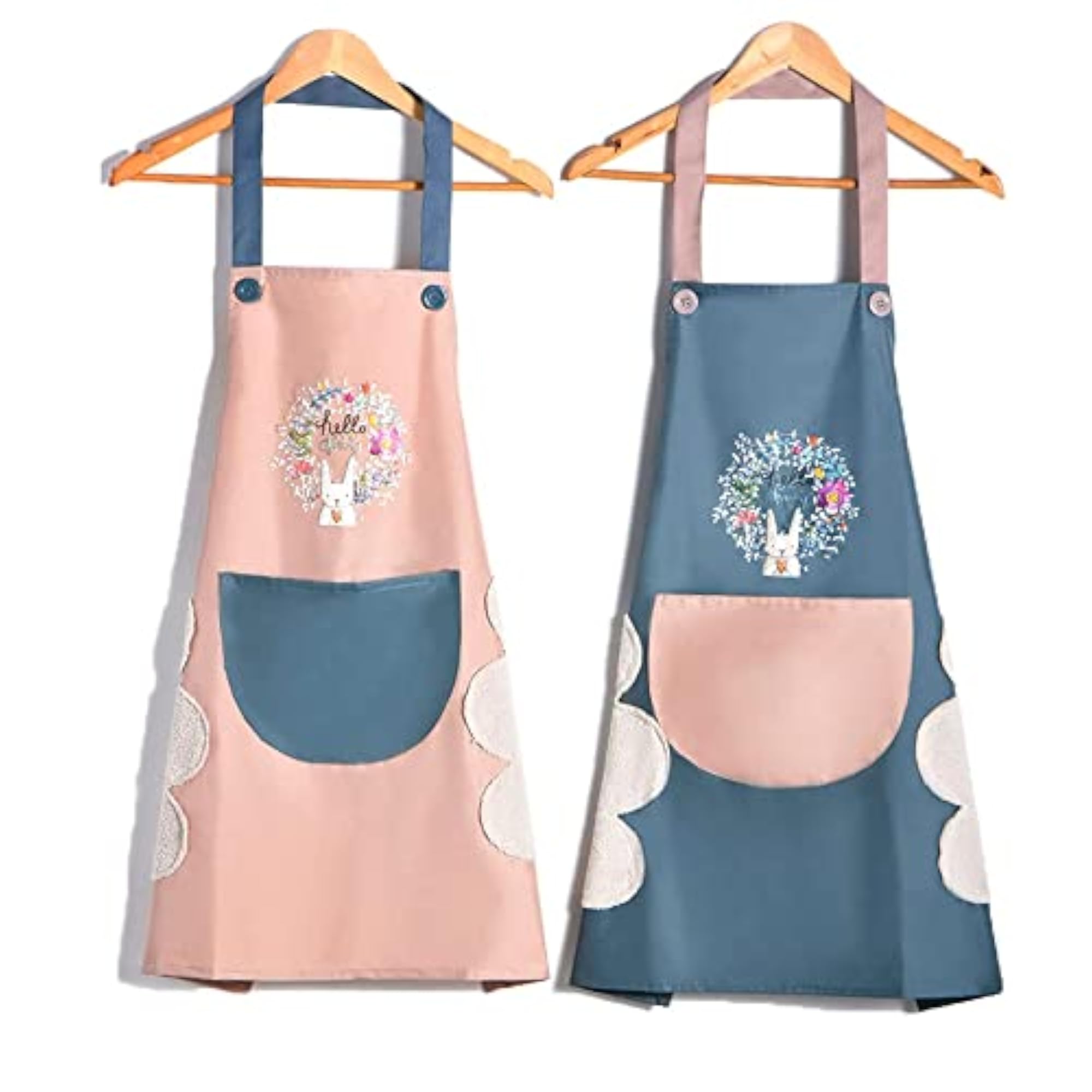 Waterproof Kitchen Apron for Women with Big Front Pocket