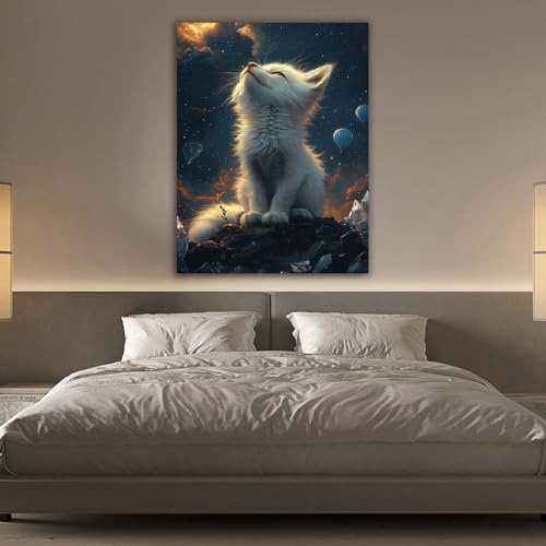 Décoration salon originale avec tableau animal drôle 60x80cm