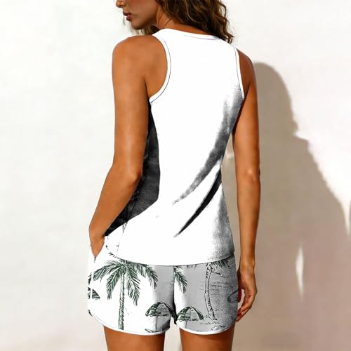 Tankini deux pièces coupe ample dissimulant les formes avec short et paréo pratique