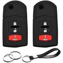 2pcs Compatible with Mazda 2 3 5 6 CX-7 CX-9 MX-5 Miata Key Fob Cover Case Key Chain Protector Keyless Remote Holder