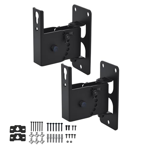 DAGCUXIN Speaker Wall Mount,Wall Speaker Mount Brackets for Small Speakers Swivel & Tilt,Hold up to 30lbs,DX-618 (2 Packs Black)
