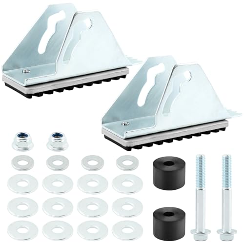 Shcobomo Aluminum Anti-Skid Shoe Kit for Extension Ladders Rubber Padded Feet Ladder Accessories Replacement Parts for Aluminum Ladders 2-Pack Shoe Kit