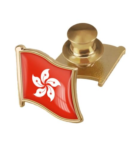 Image of vmcoatdu Country Flag Backs Locking Pin Keepers Locking Clasp Pin Badge International Travel Brooch Metal Alloy Souvenir Pin 0.75x0.7 Inch Small Pin