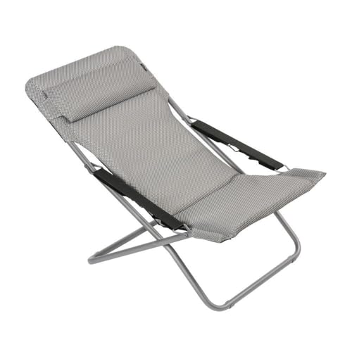 Lafuma MOBILIER - Chaise Longue - Bain De Soleil - Transat Jardin - Pliant - Transabed - Becomfort® - Gris Silver - Fabriqué en France - LFM2829_8901 - Garantie 5 Ans...