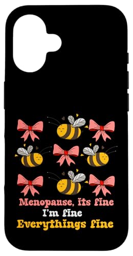 ���f�B�[�X Midlife Cute Bees its Fine Everythings Fine Menopause �X�}�z�P�[�X iPhone 16 �p
