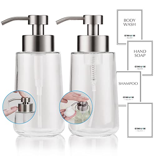 1 Packung Glasseifenspender mit Pumpe Edelstahl 1 schäumender Seifenspender Cover