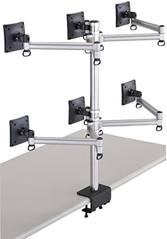 FogiMount Hex Desk Monitor Arm Fully Adjustable, fits 6 Screens up to 27" (Enhanced clamp Mount)