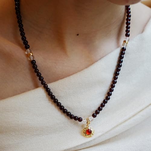 Image of Five Elements 18K Gold Vermeil 3 Layered Crystal Gemstone Beads Bracelet & Necklace for women Solid 925 Sterling Silver 18K Gold or White Gold Plated jewelry