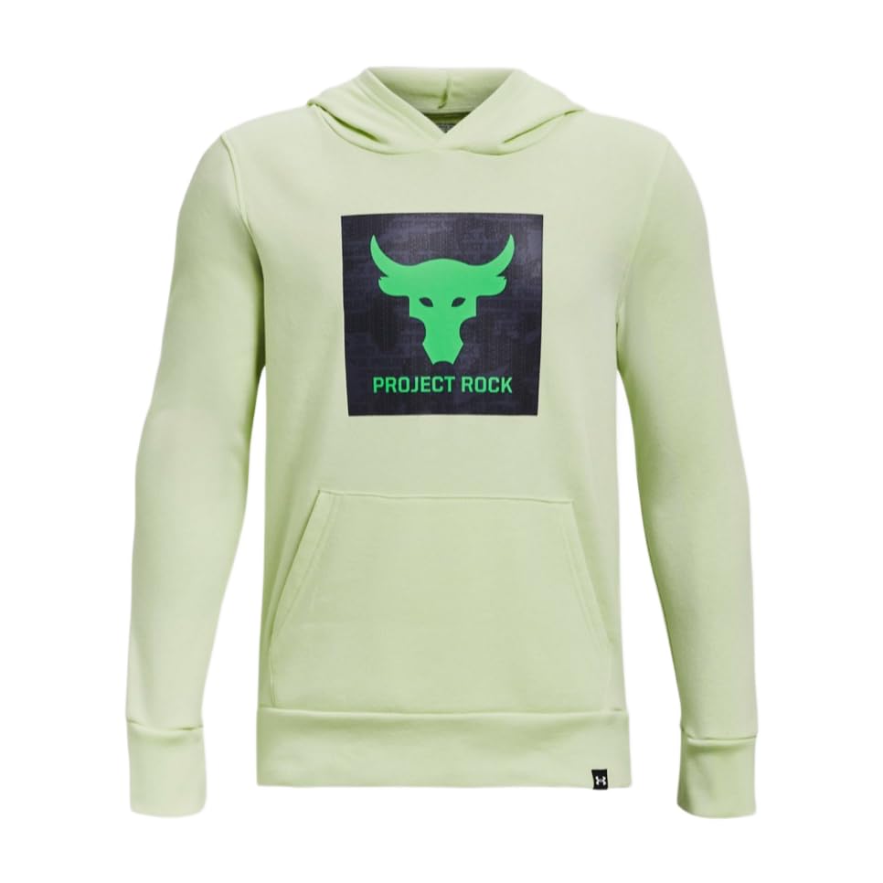 Under Armour UA Boys' Project Rock Rival Fleece Theme Hoodie (as1, alpha, l, regular)