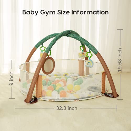 Lupantte 4-In-1 Baby Play Gym, Activity Gym Ball Pit With Detachable Anti-Slip Thickening Tummy Time Mat With Sensory Toys For Newborn Infant Toddler To Develop Motor&Cognition,Include 40 Balls #TOP7