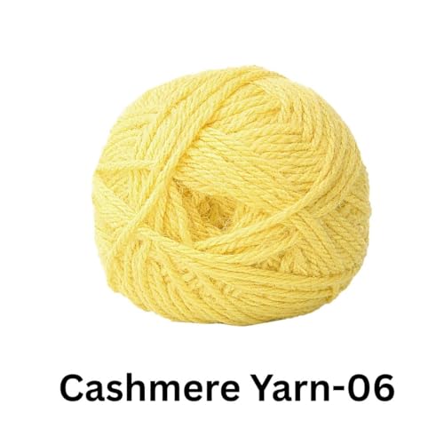 Image of VCR Light Yellow Cashmere Knitting Yarn, 100 Grams Hank, 265 Meters Length, Acrylic 75% and Nylon 25%, Soft Crosia Thread for Crochet and Knitting, Suitable for Sweaters, Pullovers and Jackets