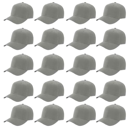 Image of Wholesale 20-Pack Solid Baseball Caps - DIY, Breathable, Adjustable Fit