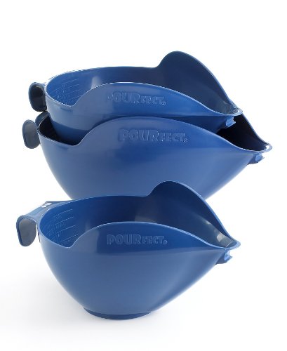 POURfect Mixing Bowls 1005 3pc Prep Set ,1-2-4 Cup, Blue Willow