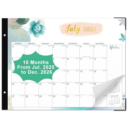 Desk Calendar 2025-2026 - 18 Months Desktop Calendar From July 2025 to December 2026, 22