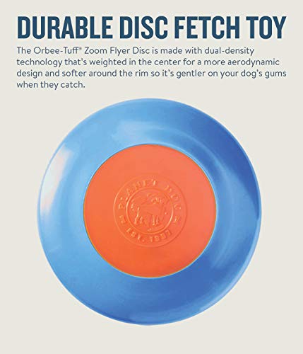 Planet Dog Orbee-Tuff Zoom Flyer Disc Blue/Orange Dog Fetch Toy, Large #TOP3