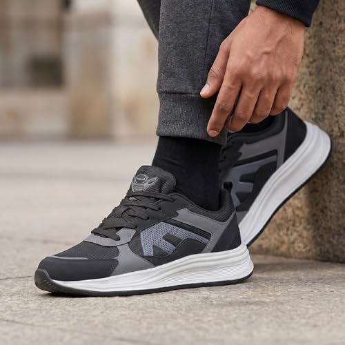 Image of WALKAROO Men's Sports Shoes|Breathable Mesh Upper, Shock-Absorbing EVA Sole, Cushioned Comfort Fit Insole| Anti-Skid Lightweight Lace-Up Shoes for Walking, Gym & Casual for Men - ONG97009