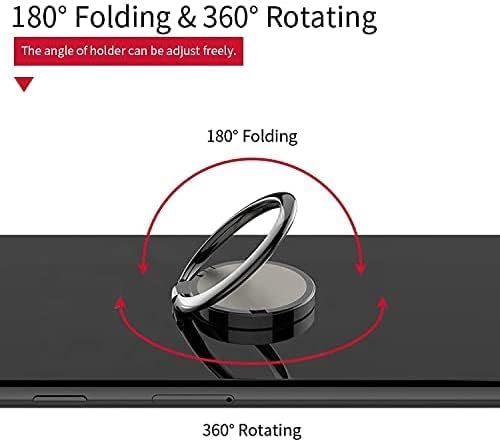 Miniatura 6 de KJYFOANI Funda para ZTE Blade A53 Pro, 1 película protectora de vidrio templado, cubierta suave a prueba de golpes, con soporte de anillo de