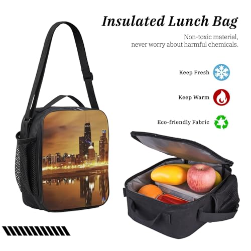 Sac à dos imprimé Chicago ensemble 3 en 1 avec trousse et sac repas taille unique - 6
