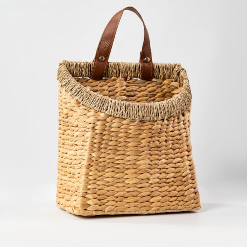 VALORIKO Hanging Wall Basket - Flat Back Woven Mail & Flower Organizer