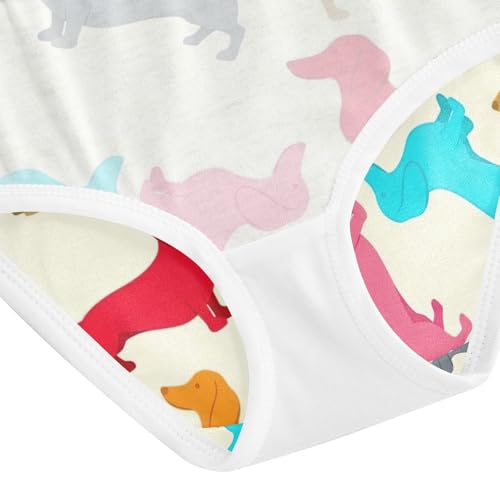 Colorful Dachshund Dogs Toddler Girls Underwear, Girl Underwear, 2T–8 Years4