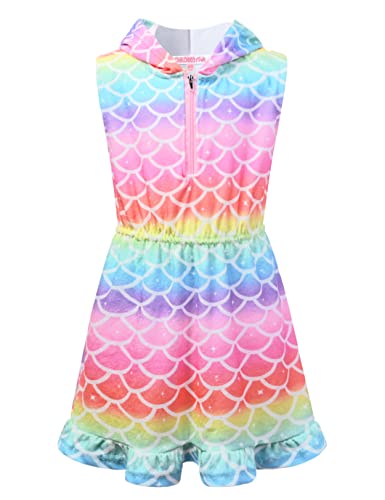 Childrenstar Girls Bathing Suit Cover Up Terry Swim Coverups Zipper Swimsuit Cover Up Beach Dress, Size 10 11 #TOP13