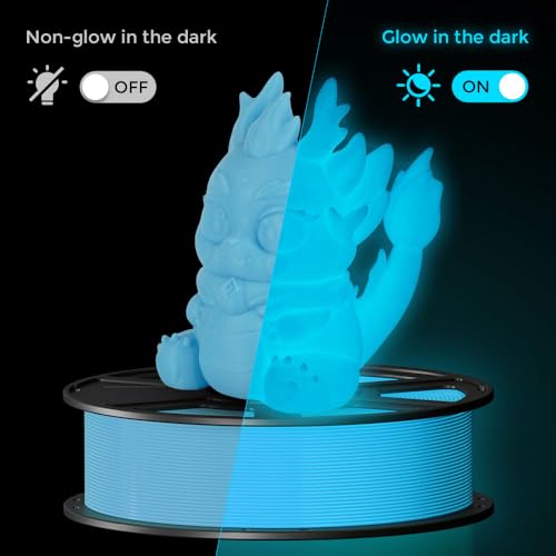Image of FLASHFORGE Glow in The Dark Rapid PLA Filament 1.75mm, High Flow Speedy 3D Printer Filament Luminous Blue, Max 500mm /s High-Speed Printing, High Brightness and Long-Lasting Glowing Effect