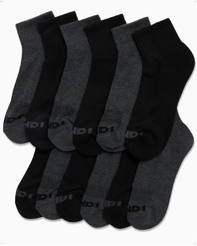 AND1 Mens Quarter Socks - 12 Pack Moisture Wicking Breathable Cushioned Athletic Performance Ankle Socks for Men (6-12.5)3