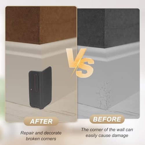Évitez les chocs sur vos plinthes avec la protection d'angle noire de 10,2 cm - 4