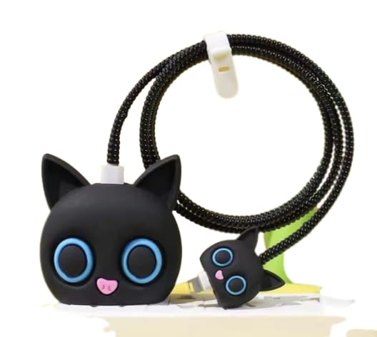 Cat Care Silicone Protective Case Cover for Apple 20W & 18W iPhone USB-C Power Adapter Charger and for USB Lightning Cable, 3D Cartoon Case for iPhone Charger 18W/20W Only (Black Cat 2 Eyes) (B0CNWPGZS1) Amazon Price History, Amazon Price Tracker