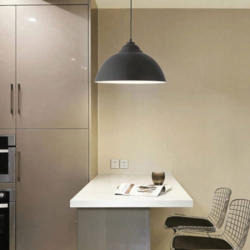 Lámpara colgante E27 Arón de aluminio negro con altura ajustable para techo 6