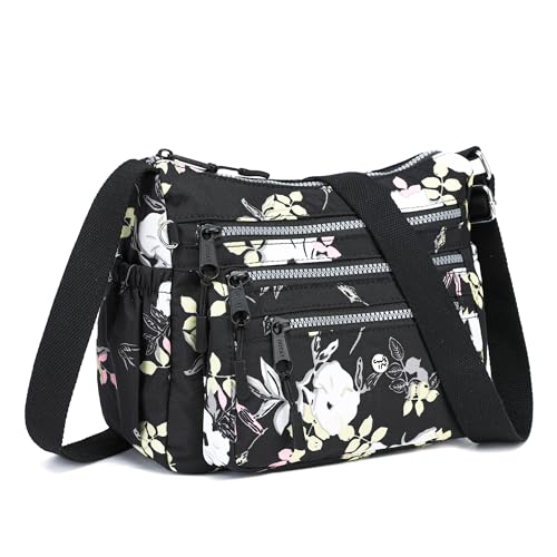 AOCINA Crossbody Bags for Women Multi Pocket Nylon Lightweight Ladies Purses Messenger Shoulder...