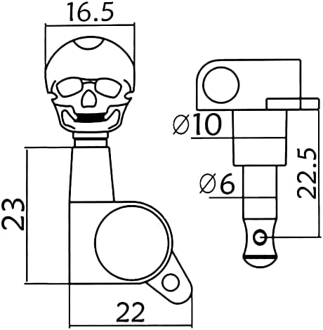 Miniatura 7 de 6 clavijas de afinación Yootones 3L3R para guitarra de calavera selladas, perillas de cabeza de máquina, afinadores de cabeza de máquina,
