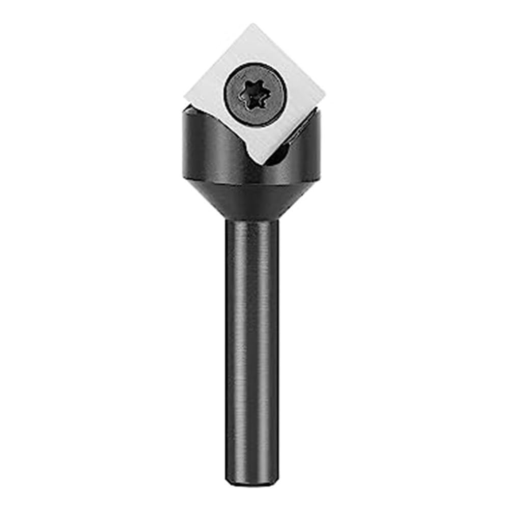 Fresa per buco della serratura Inserto in metallo duro con scanalatura a V da 90 gradi, singola, gambo 1/4 di pollice, fresa for incisione su legno CNC, smusso e intaglio, 1 pezz0