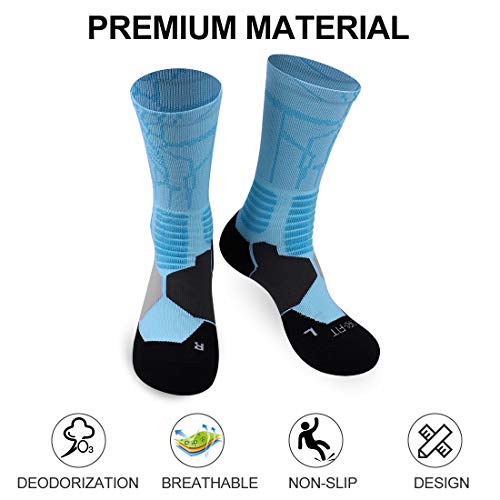 Disile Elite Basketball Socks, Cushioned Athletic Sports Crew Socks For Men & Women Large #TOP2