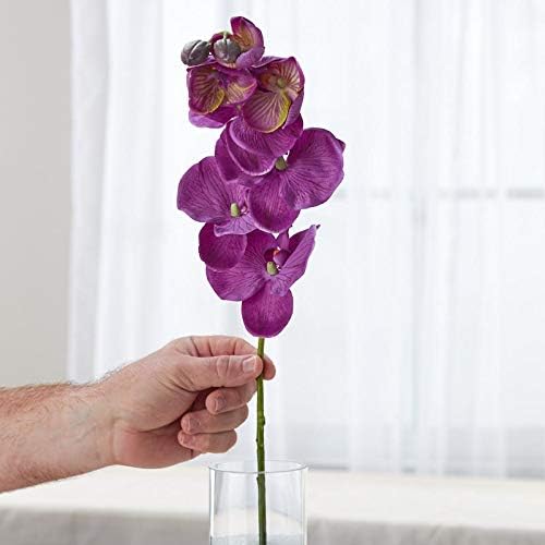Factory Direct Craft Purple Poly Silk Moth Orchid Floral Stem | for Indoor Decor