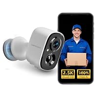 CINMOORE 2.5K Wireless Home Security Cameras Outdoor WiFi, Non-Subscription AI Person Detection, 4MP Color Night Vision, Full Duplex 2-Way Audio, IP66 Waterproof Battery Powered, AWS Cloud