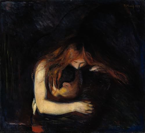 Cuadro decorativo de Edvard Munch il vampiro amore e dolore en lienzo de 60x90cm