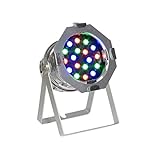 Potencia fuerte LED PAR 56 HP Polish MKII de Lighting tmaxx equipado con 18 x 1 W High Power LED RGB con optimizado rendimiento lumínico.